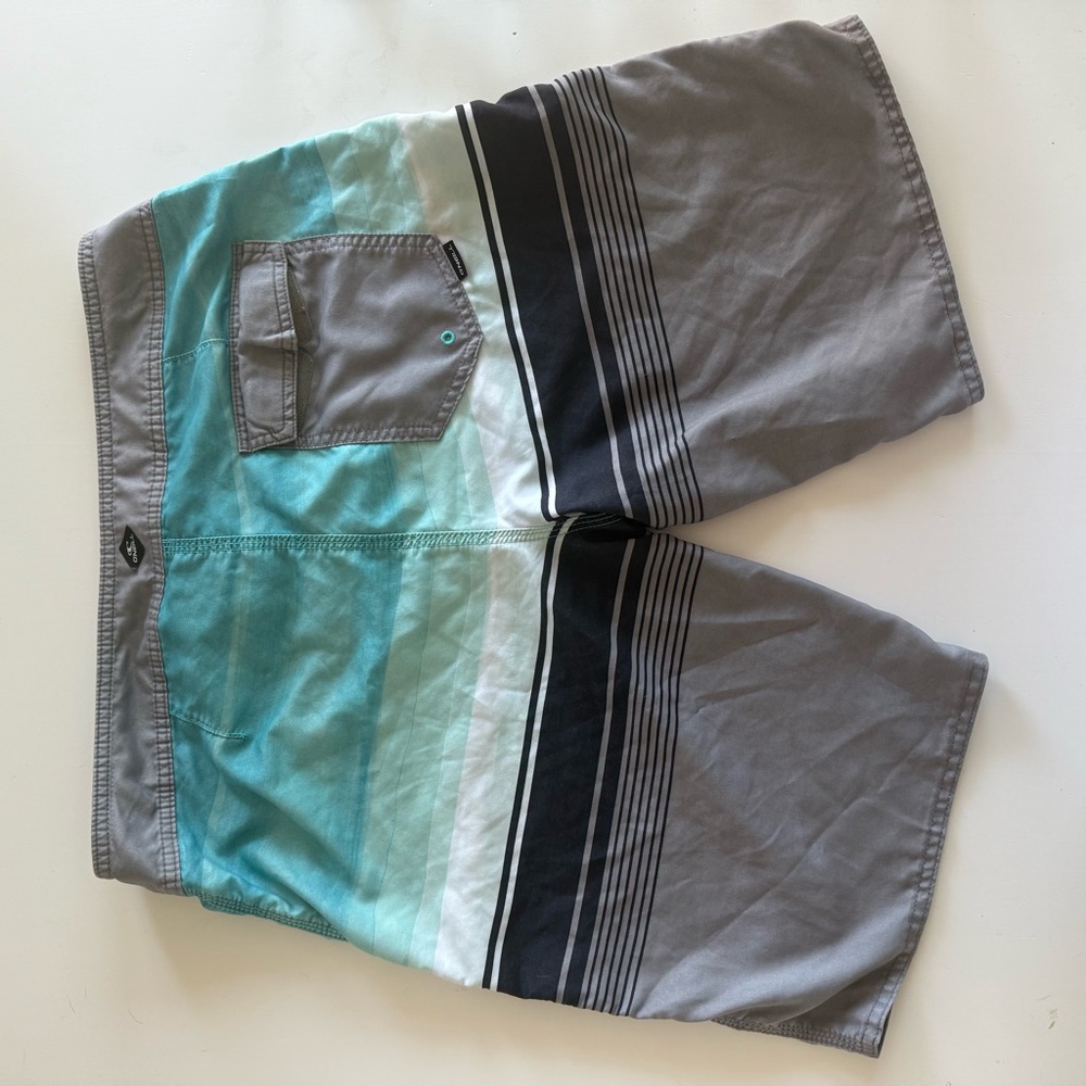 O'Neill Men's Gray and Blue Swim Shorts - Picture 3 of 4